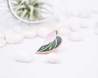 Elegant Philodendron Pink Princess Enamel Pin for Plant Lovers