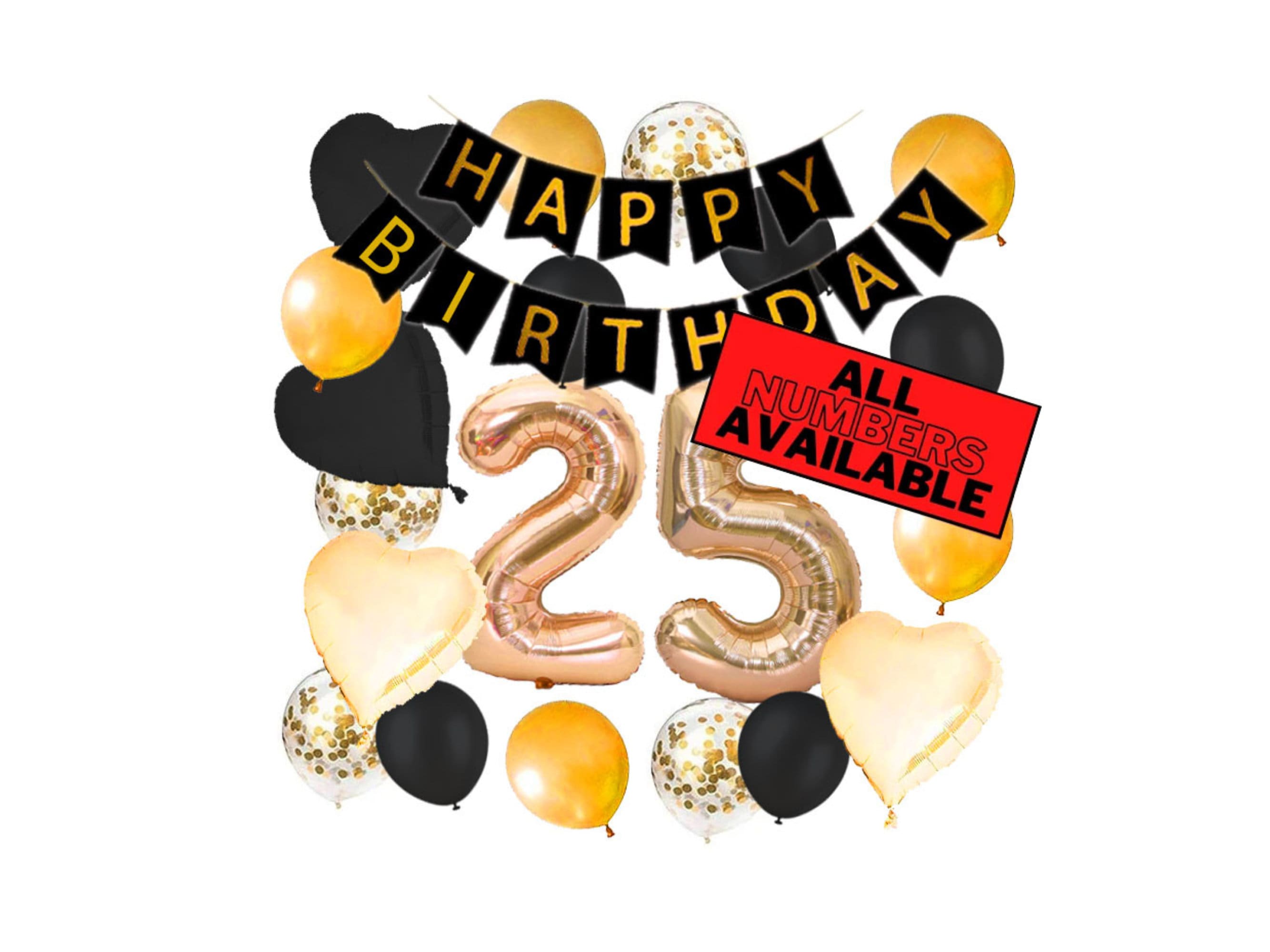 Mujer 25 piezas dorado negro mixto globos , 18 años hombre de fiesta de  cumpleaños decoraciones , 18 cumpleaños adorno suministros, Moda de Mujer