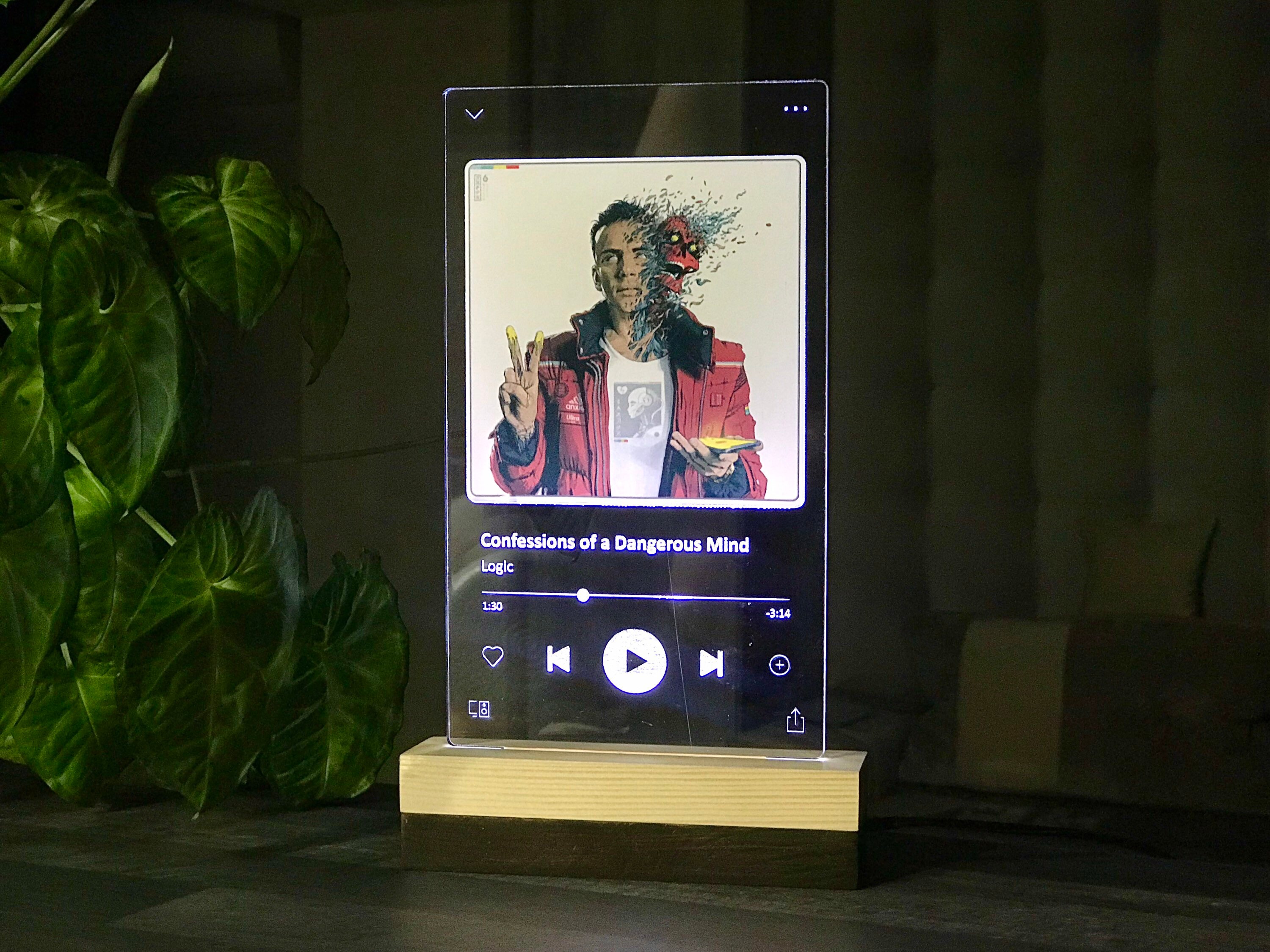 CUSTOM Song LED Lamp Plaque. Acrylic Music display LED Night Etsy