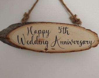 Wooden Wedding Anniversary Wood you believe it sign personalised gift 5 years Wood present pun