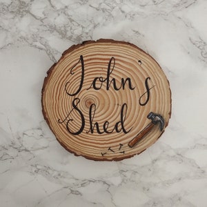 Shed sign handmade wooden gift for Grandad, Dad