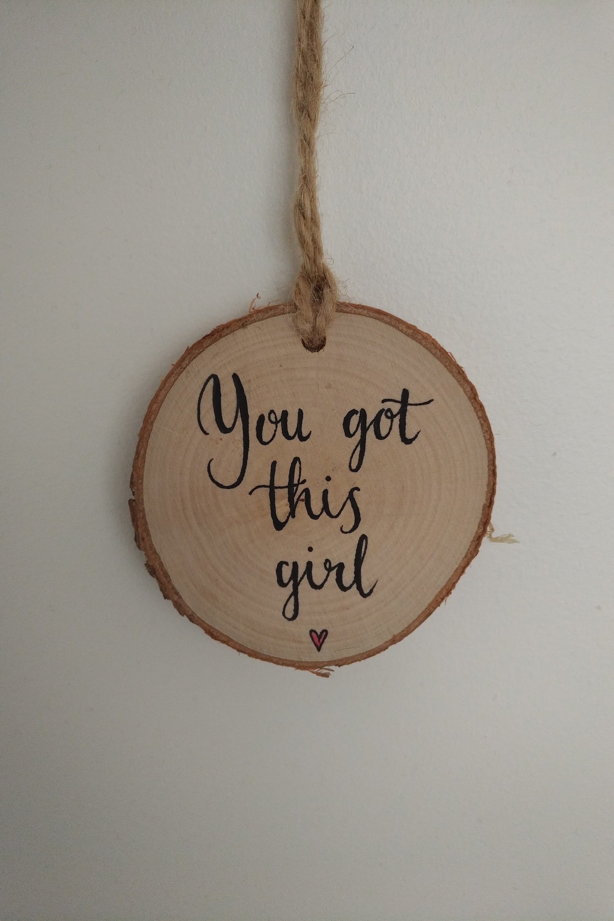 Wooden Positive message sign girl personalised handmade gift for her