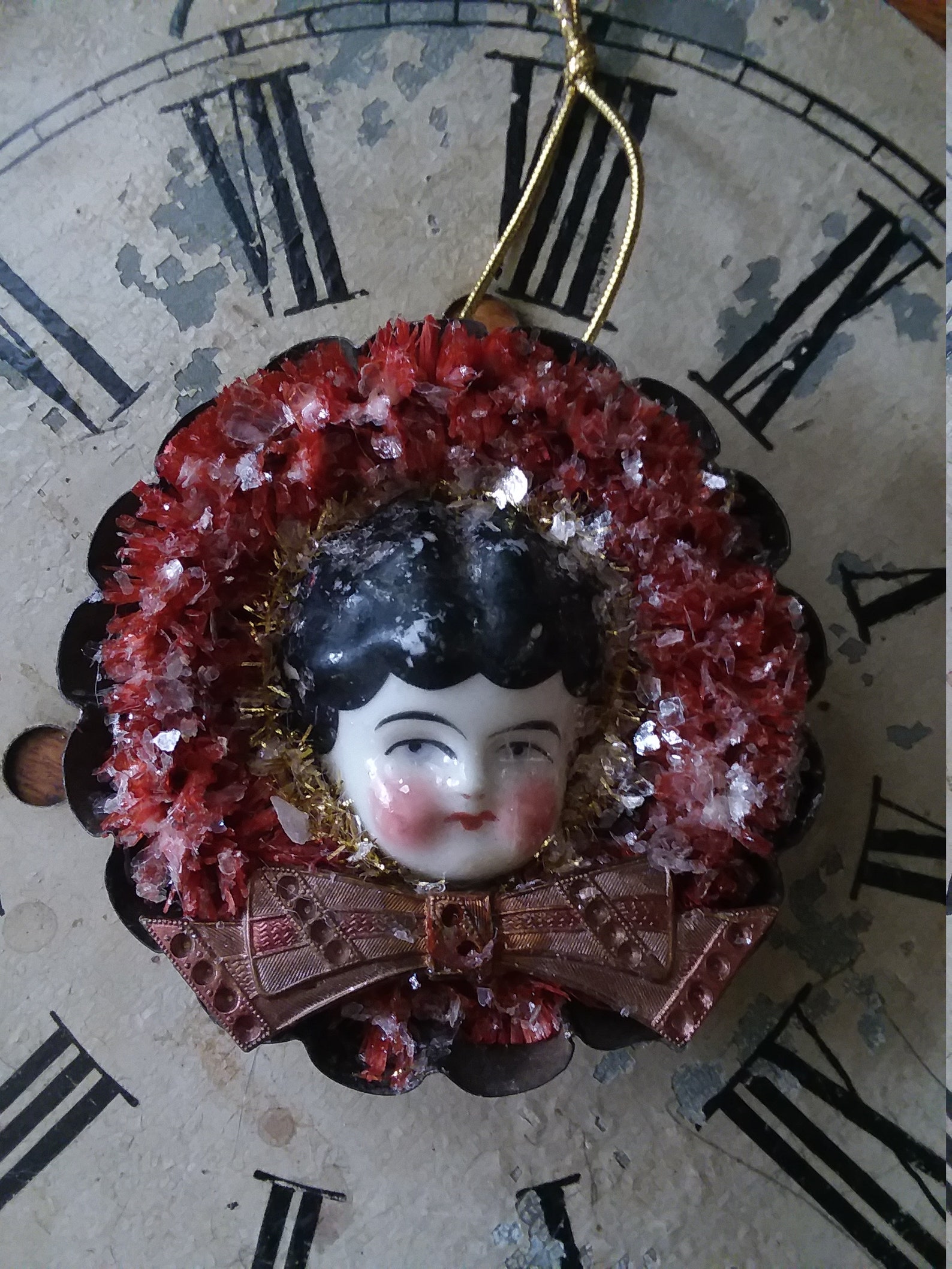 Handmade Christmas ornament antique china doll Etsy
