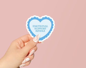 Emotional Support Kindle Sticker, Bookish Sticker, Gifts for Readers, Kindle Sticker, Blue