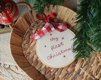 KERSTDECORATIE | baby eerste kerstversiering | Handgemaakt | Leraar kerstcadeau |