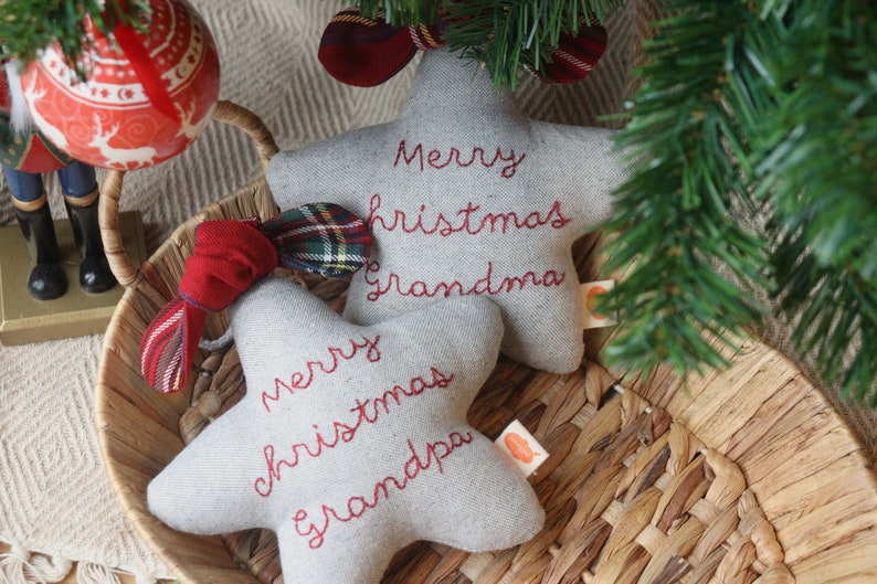 CADEAU DE NOL POUR LES GRANDS-PARENTS Décoration d'arbre de Noël Cadeau grands-parents Fait main Décoration de Noël image 1