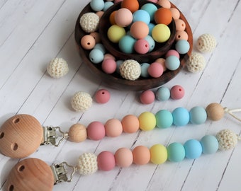 Dummy Chain - Pacifier Clip - Dummy Holder - Dummy Clip - Silicone Dummy Chain - Silicone Beads Chain - Pacifier