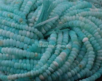 Peru Opal Beads Peru sky Blue Opal Tyre Beads Blue Opal smooth Spacer Beads 15 Blue Opal Beads for FindingsBeads