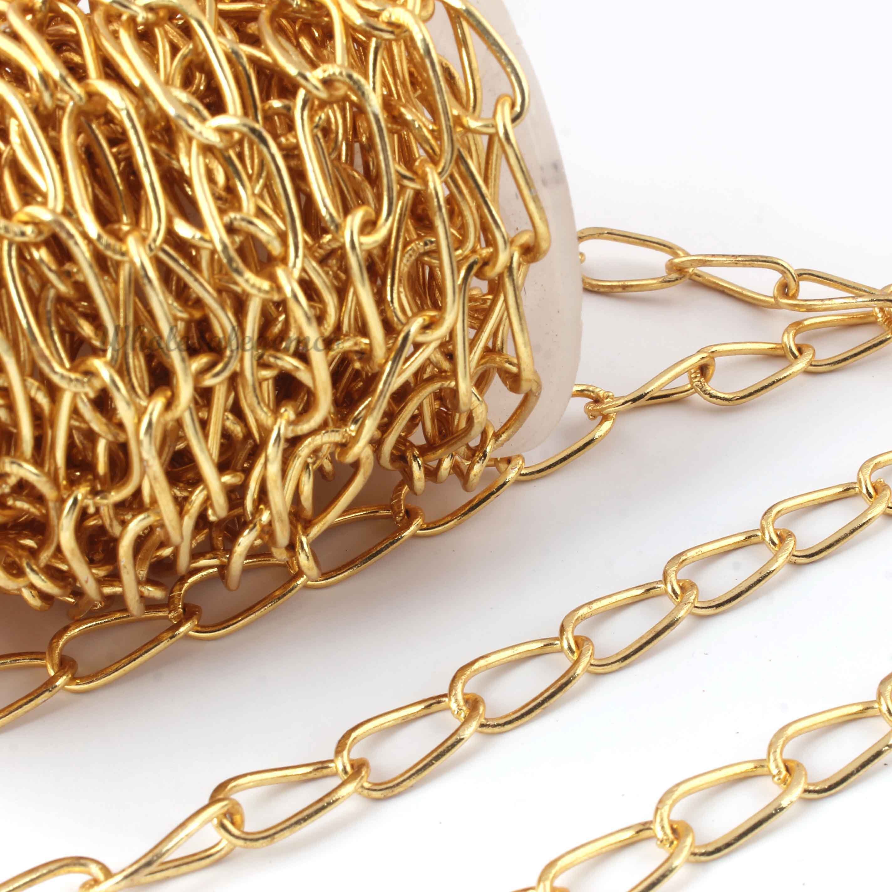 2 Füße Vergoldete KupferKette Kupfer Cabel Kette 9mmx5mm Etsy