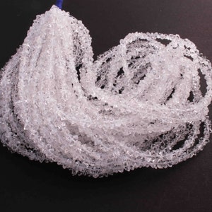1 Strand Clear White Herkimer Diamond Quartz Nuggets, 4mm-7mm,16 Inches, Center Drilled Beads, Herkimer Rough Stone GB01219