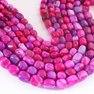 1 Strand Hot Pink Opal Briolette, Tumble Shape Smooth Beads, 13 Inches, 13mmx10mm-15mmx9mm Gemstone Briolettes, GB02831