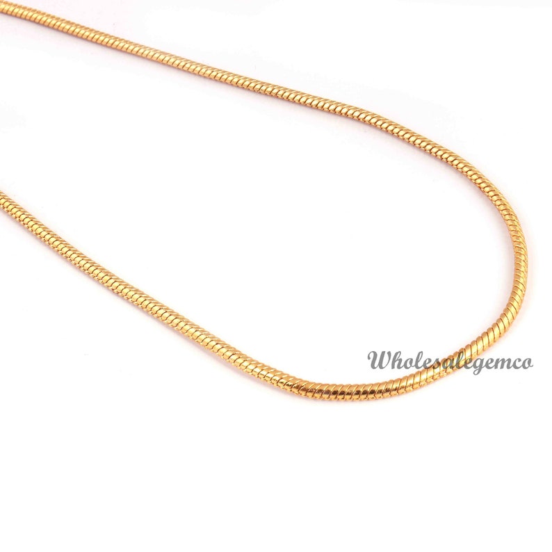 1 Strand Gold Plated Copper Chain Necklace Link Chain Snake | Etsy