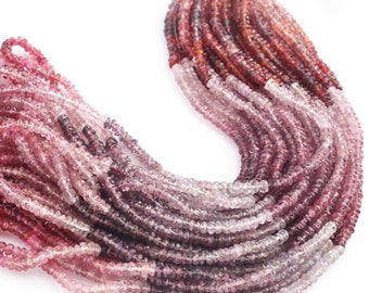 1 Strand Best Quality Multi Spinel Beads, Faceted Rondelle Beads, 3mm/4mm Beads, 16 Inches, Multi Color Spinel GB03066/67