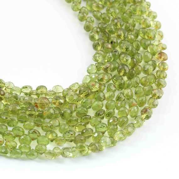 1 ストランド ペリドット ブリオレット、オニオン シェイプ ファセット
