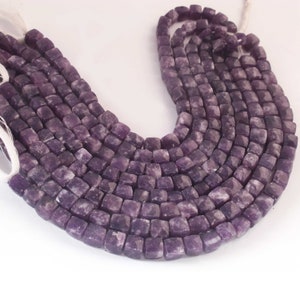 1 Strand Sujilite Briolette Beads, 6mm-7mm Cube Shape Faceted Beads, 8 Inches Gemstone Briolettes, GB02870