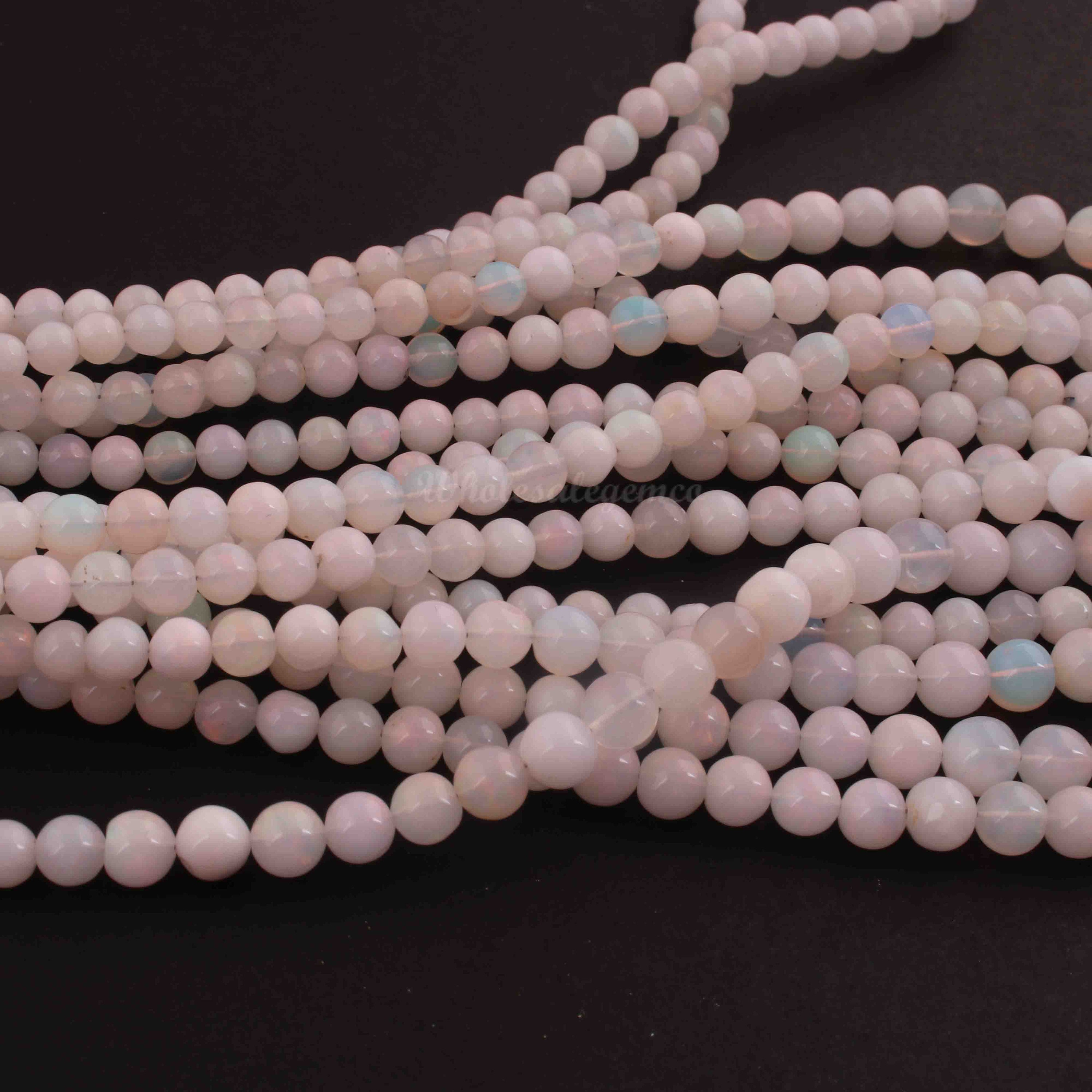 1 Strand Ethiopian Welo Opal Round Beads Smooth Fire Flash | Etsy