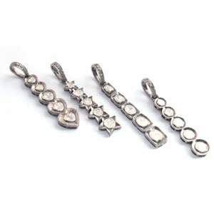 1 Pc Rose cut Diamond Pendant, Polki Diamond Pendant, 925 Sterling Silver, You Choose WG148