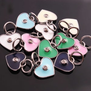 1 Pc Pave Diamond Enamel Heart Pendant, 925 Sterling Silver, 14mmx10mm Bakelite Pendant in 8 Colors, You Choose DJ00195