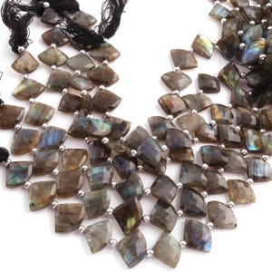 1 Strand Labradorite Faceted Fancy Briolettes, 9 Inches 10mmx12mm-13mmx18mm Gemstone Briolettes, GB03697