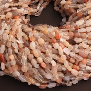 1 Strand Multi Moonstone Beads, Oval Shape Smooth Beads, 13 Inches,  8mmx8mm-10mmx9mm Gemstone Briolettes, GB01801