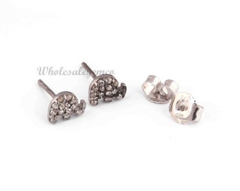 1 Paar Pave Diamant Ohrstecker, 925 Sterling Silber, Elefant Ohrstecker, 6mm-7mm, Edelstein Ohrstecker, WG050