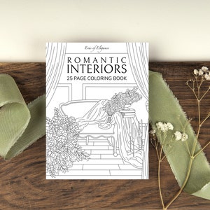 Romantic Interiors Coloring Book | Elegant Fairytale Rooms | Adult Coloring Book Printable