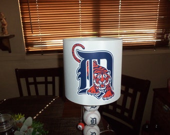 Detroit Tigers Baseball Table Lamp (Handcrafted)