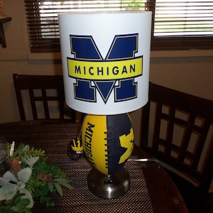 University of Michigan Football table lamp ( Handcrafted)