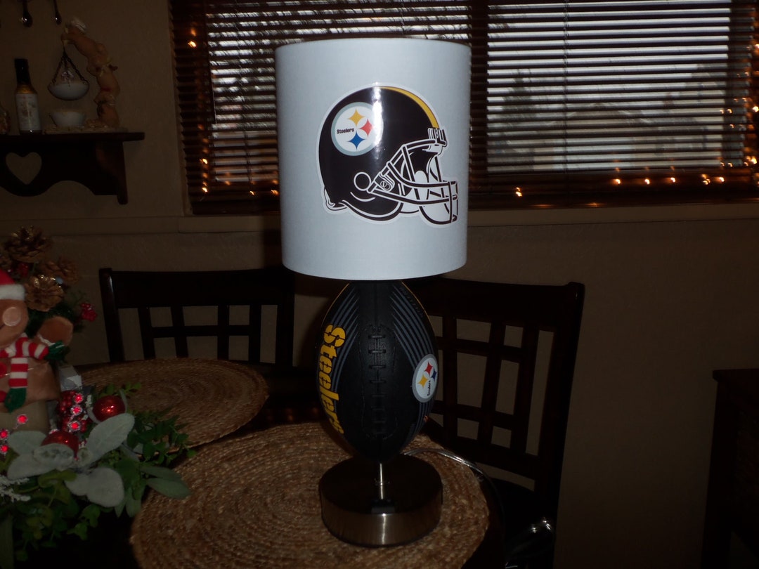 Pittsburgh Steelers Bottle Lamp - Hand Painted Lighted Decor For Man Cave