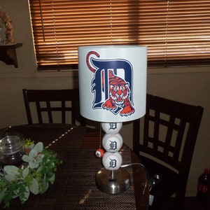 Detroit Tigers Baseball Table Lamp (Handcrafted)