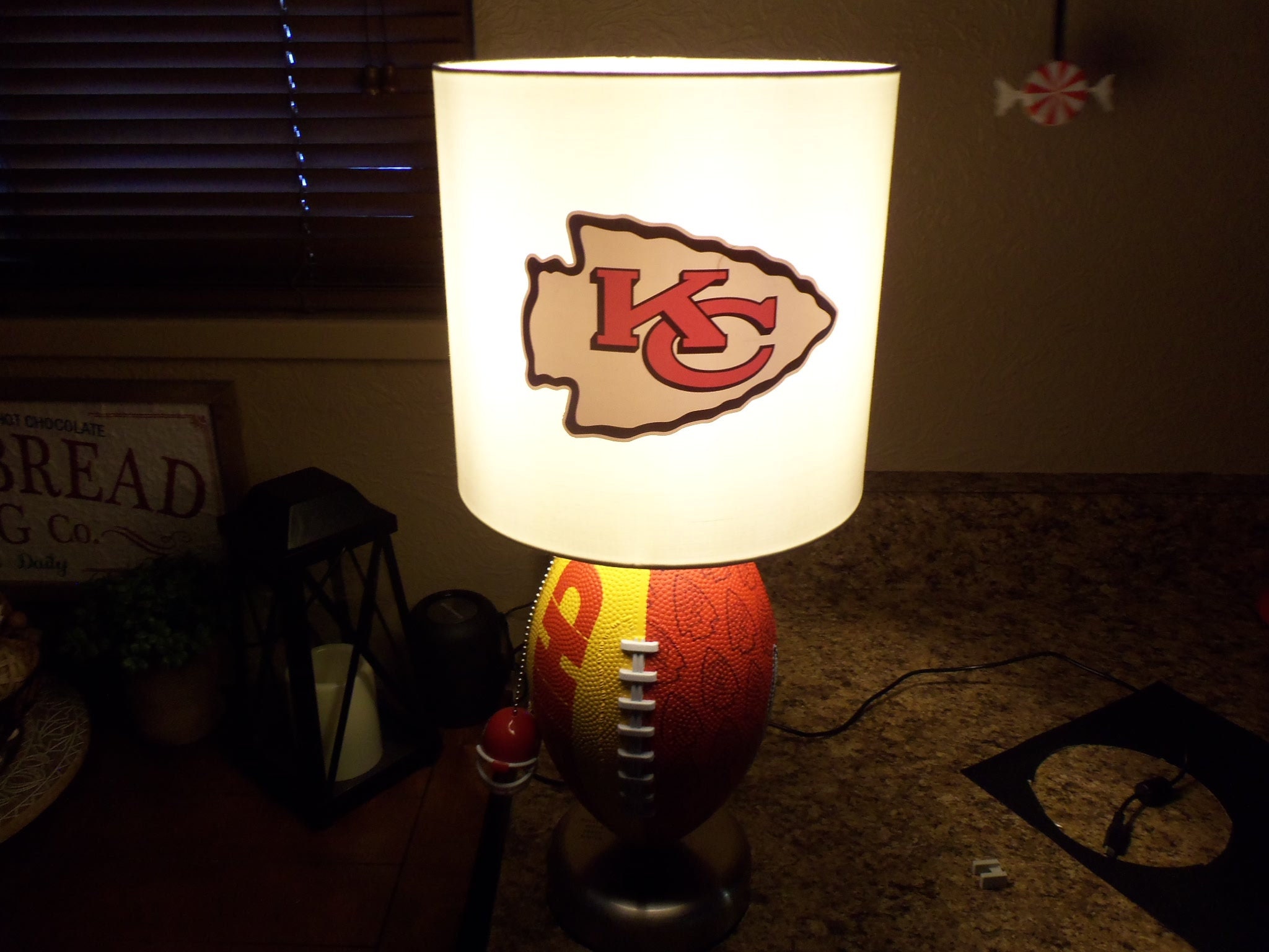 KANSAS CITY CHIEFS Football Table Lamp handcrafted Etsy