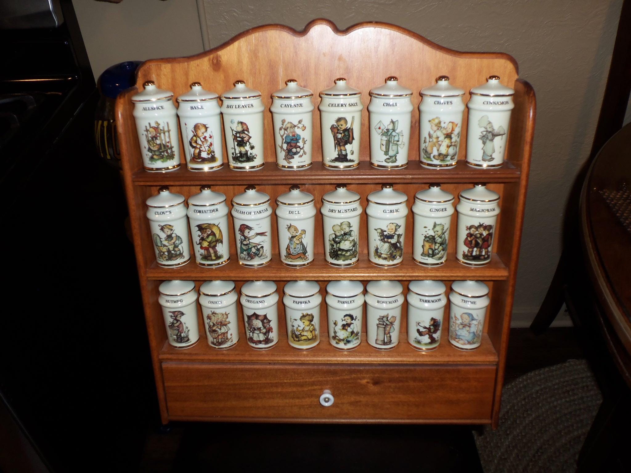 Rare Vintage 1987 Hummel 24 Jar Spice Rack Etsy