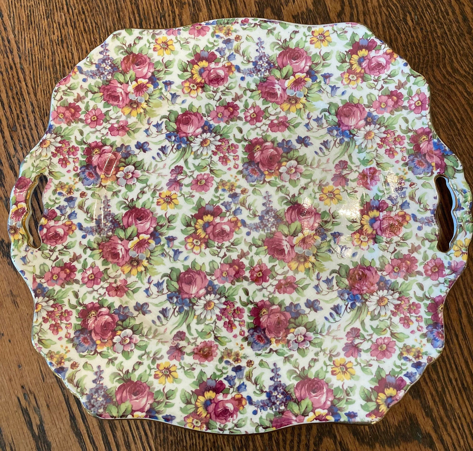 Royal Winton Chintz Summertime Cake Plate Etsy