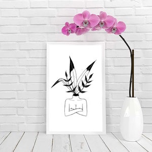 Flower Print | Pot Head Print | Physical Print | Poster | Wall Art | Home Decor | Poster Print | Wall Print | Simple Art | Wall Print