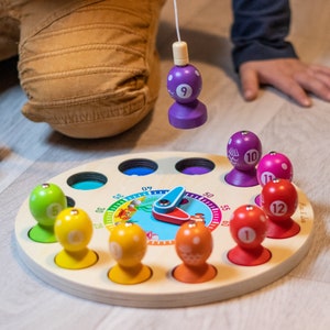 CLOCKBOARD : Jouet Pêche magnétique Jouet horloge Apprendre l'heure Jouet Éducatif Développer la motricité fine Enfant 1 à 6 ans image 3