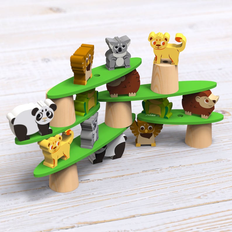 Crazy Animals: The balance toy by Max & Lea For children aged 1 to 6 years Stacking shapes Fine motor skills and development image 6