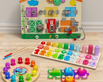 MOTOR SKILLS PACK includes 4 wonderful toys from Max & Lea to improve the child’s fine motor skills and stimulate him
