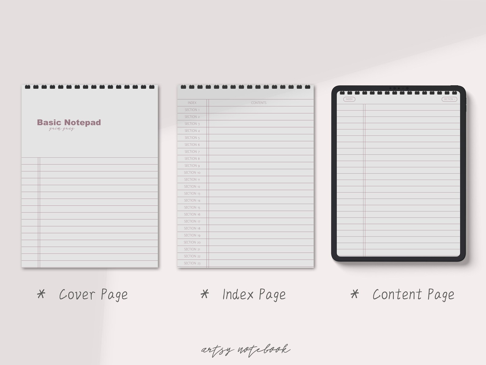 4 Volume Digital Notepads for Ipad & Tablet 24 Hyperlinked Etsy