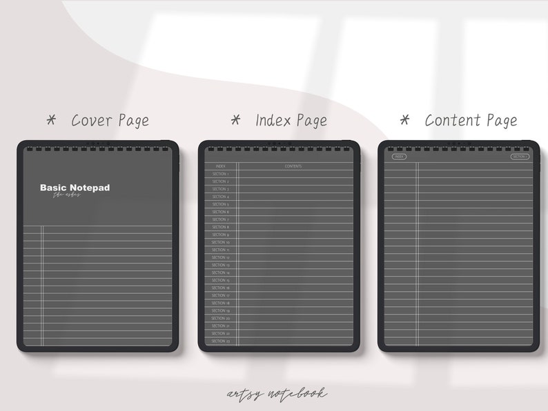 4 Volume Digital Notepads for Ipad & Tablet 24 Hyperlinked Etsy