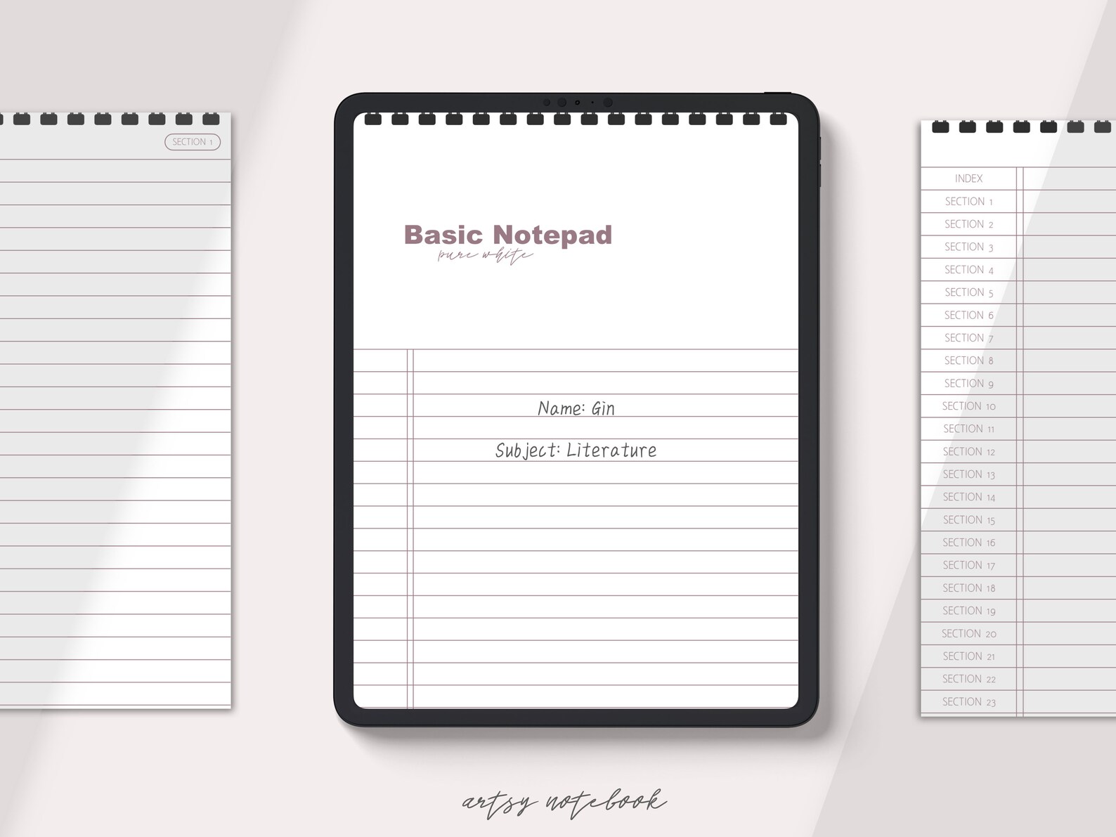 4 Volume Digital Notepads for Ipad & Tablet 24 Hyperlinked Etsy