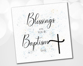 Baptism Card, Christian Baptism Card, Adult or child baptism
