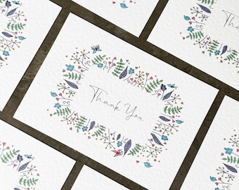 Thank You Note Cards, Set of Correspondence Cards, Pack of Floral Notecards, Wedding Thank You Notes, Pack of Thank you cards, Multipack