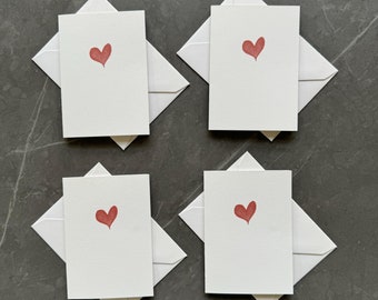 Mini Note Cards, Gift Cards, Watercolour Heart Design, Thank you cards, Kids thank you cards, Love Cards, Notelets, Blank cards