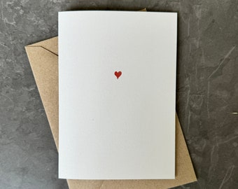 Tiny Love Heart Note Cards, Blank Cards, Small Card, Pack of cards, Multipack, Fully recycled sustainable materials