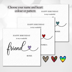 Personalised Friend Birthday Card, Customised Friend Birthday card, Special Friend, Wonderful Friend