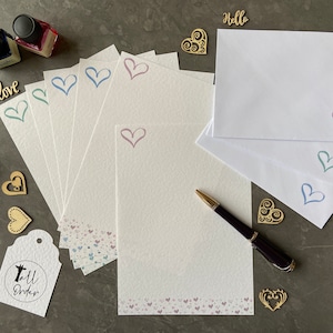 Juego de papel para escribir con sobres, diseño de corazones, 10, 20 o 30 hojas, para cartas de amor, amigos por correspondencia, votos matrimoniales.