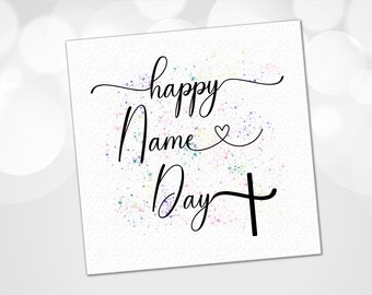 Happy Name Day Card, Christian Name Day Celebration Card