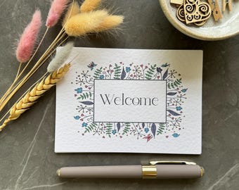 Welcome cards for Bed and Breakfast, Airbnb Welcome, Rental Cottage Arrival Card, Card for Guests at B&B