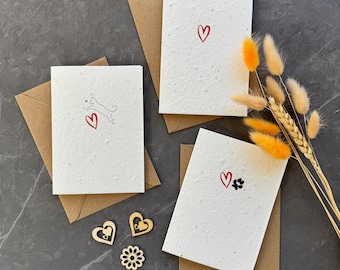 Plantable Pet Loss Card, Bereavement for death of pet card,  Sympathy Seed Card, Dog Loss, Cat Loss
