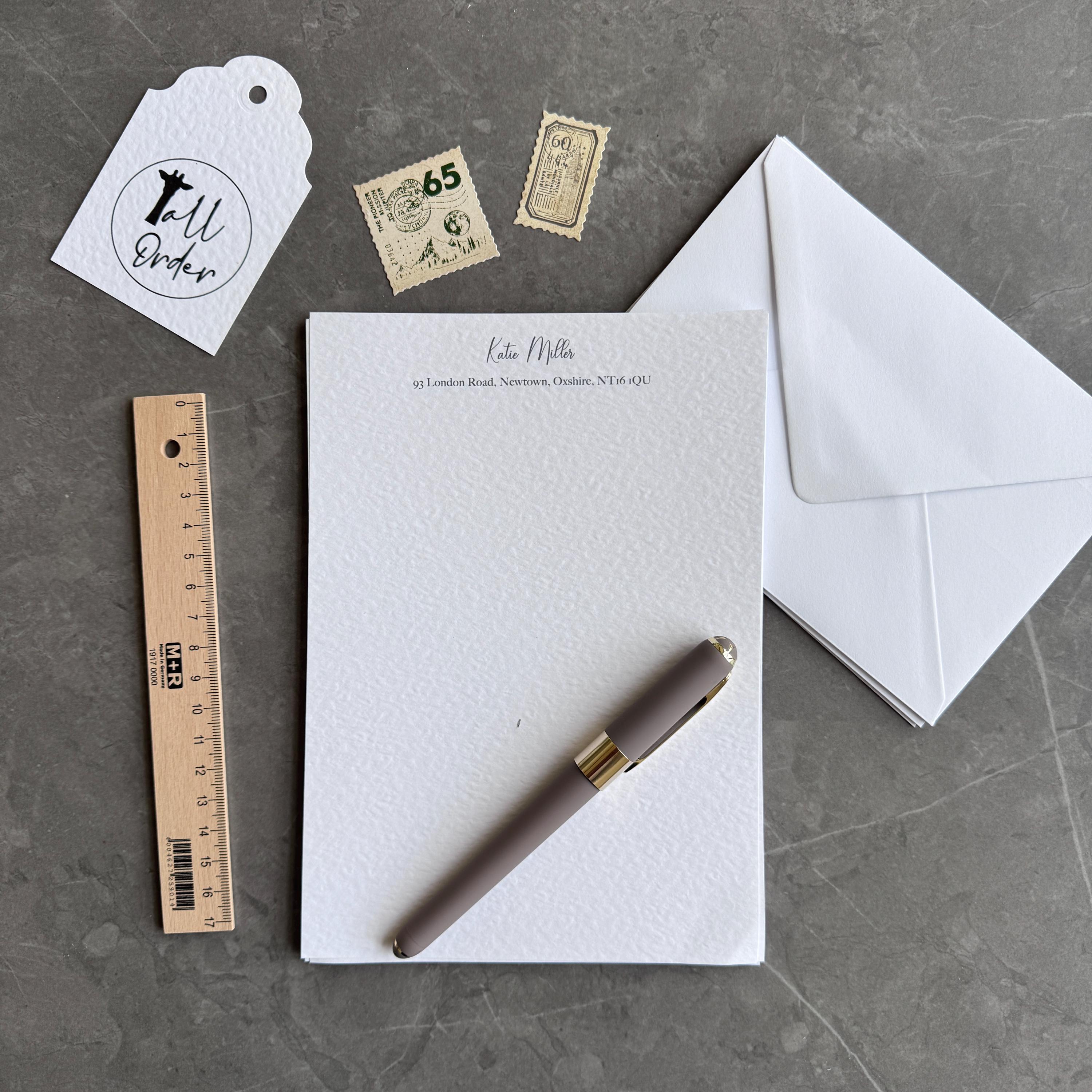 Personalised Writing Paper Set, Luxury Personalised Stationery ...